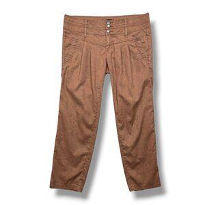 Prana Lizbeth Pants Womens 14 Brown Hemp Capri Hiking Gorpcore